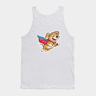 A Super Dog flying. Sticker, T-shirt Design Tank Top